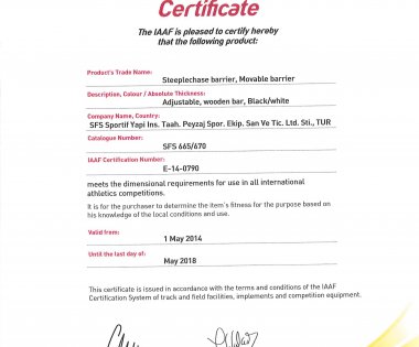 IAAF Sertifikalarımız